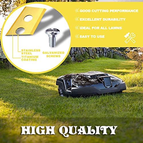 EMBerg Double Hole Endurance Blade for All Husqvarna Automower Gardena McCulloch Robotic Lawnmower Mowing Lawn Mower Robo Robot Accessories Replacement Blade for 315 430 435 450 and Others (Titanium) | The Storepaperoomates Retail Market - Fast Affordable Shopping