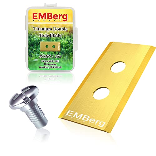 EMBerg Double Hole Endurance Blade for All Husqvarna Automower Gardena McCulloch Robotic Lawnmower Mowing Lawn Mower Robo Robot Accessories Replacement Blade for 315 430 435 450 and Others (Titanium) | The Storepaperoomates Retail Market - Fast Affordable Shopping