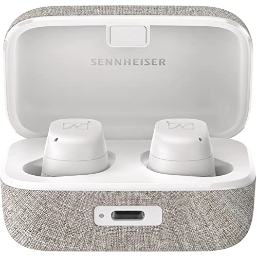 Sennheiser MOMENTUM True Wireless 3 Earbuds -Bluetooth In-Ear Headphones for Music and Calls with ANC, Multipoint connectivity, IPX4, Qi charging, 28-hour Battery Life Compact Design – White