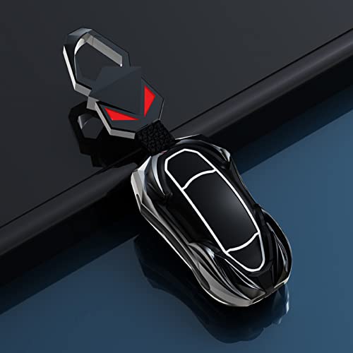RASFFAQ Car Keychain Cover Smart zinc Alloy Key case,Fit for Tesla Model S Model 3 Model Y