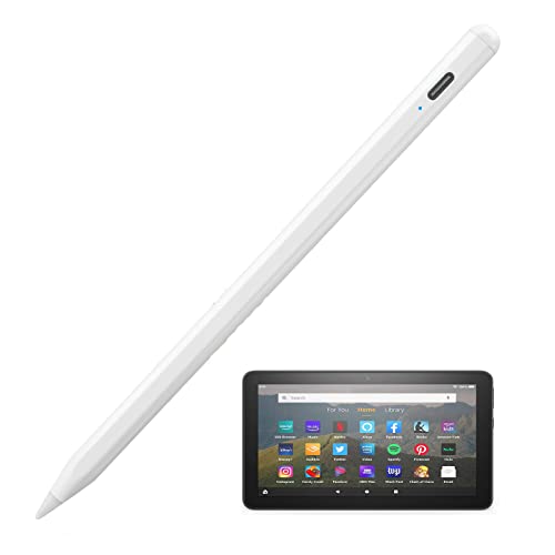 Active Stylus Pen for Amazon Kindle Fire HD 8 Plus,New Plastic Point Tip with Precise and Accurate Drawing Pencil Compatible with Amazon Kindle Fire HD 8 Plus Stylus Pencil,White