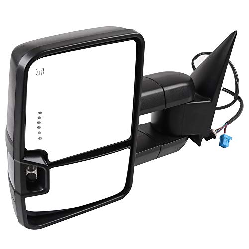 Aintier Towing Mirrors Compatible with 2003-2006 for Chevy Silverado for GMC Sierra Pickup All Models Tow Mirrors with Power Adjusted Heated LED Turn Signal Puddle Light Black Housing | The Storepaperoomates Retail Market - Fast Affordable Shopping