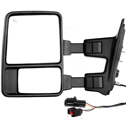 Aintier Towing Mirror Compatible with 1999-2002 for Ford for F250 for F350 for F450 for F550 Tow Mirror with Power Adjusted Heated No Turn Signal Light Black Housing