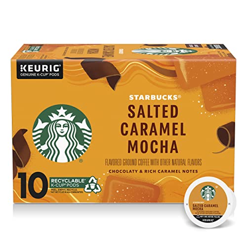 Starbucks K-Cup Coffee Pods—Salted Caramel Mocha Flavored Coffee—100% Arabica—Naturally Flavored—1 box (10 pods)