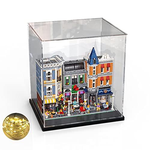 HEYJOY Acrylic Display Case Box Storage Cube Organizer Showcase Self-Assembly Dustproof for Funko Pop Action Figures Collectibles Toys,Black(17.7×11.8×15.75 inch)