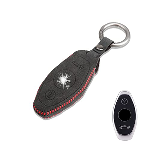 JanneChou Alcantara Key Fob Case Shell Holder for McLaren 720S 570S 600LT 540C 570GT With Key Ring Black Red