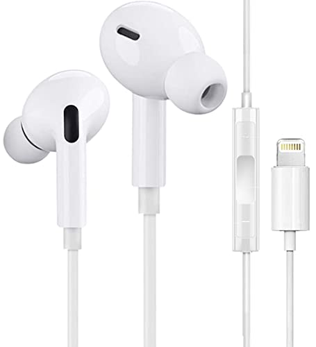 Lightning Headphone iPhone Headphone Earbuds with Lightning Connector(Built-in Microphone & Volume Control)[Apple MFi Certified] in-Ear StereoCompatible with iPhone 13 Pro Max/12/11/X/SE/8 7 – All iOS