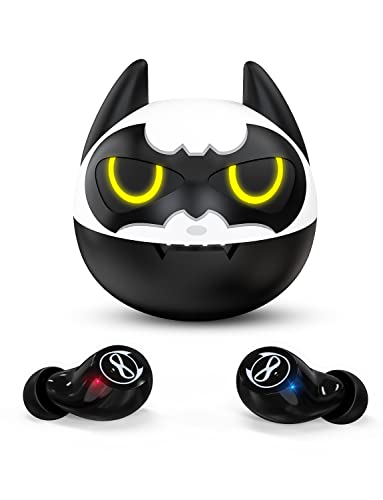 Kids Ear Phones with mic,Intelligent Touch TWS Wireless Headset,Bluetooth 5.0 Stereo Headphones,IPX5 Waterproof,Earphone Box with Personality Cartoon,Gift for Children/Friends
