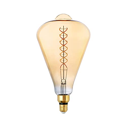 ALAMPEVER ST164 Dimmable LED Decorative Oversized Edison Bulbs, 2200K Warm White, 7W (40W Equivalent), 400LM, E26 Medium Base, Amber Glass Finishing, CRI90