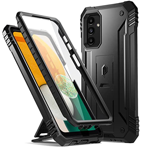 Poetic Revolution Series Case for Samsung Galaxy A13 5G, Full-Body Rugged Dual-Layer Shockproof Protective Cover with Kickstand and Built-in-Screen Protector, Black