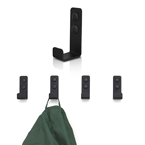 Set of 5 Black Metal Coat Hooks – Wall Hooks – Coat Rack – Wall Mounted Modern Single Organizer Hangers – Towel Hooks – Wooden Pegs – Wooden Hangers – Hanging Hooks – Hat Organizer