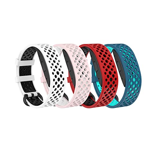Chofit For Amazon Halo Bands,Soft Silicone Sport Breathable Bands Adjustable Replacement for Amazon Halo Tracker (4Pack Color)