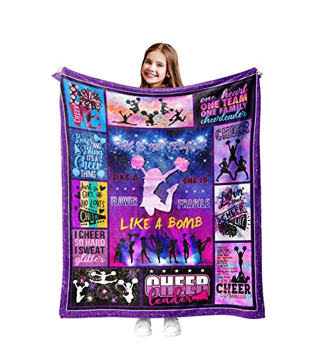Fouca Cheerleader Gifts Blanket 50″ X 40″, Cheerleading Gifts for Girls Teens Kids Cheerleaders Cheer Teams, Christmas, Thanksgiving, Birthday Gifts for Cheerleader Ultra Soft Throw Blankets