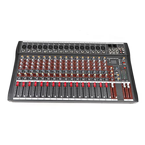 TBVECHI Audio Mixer, 16 Channel Desk System with Bluetooth USB Audio Mixer for Professional and Beginners Recording Function