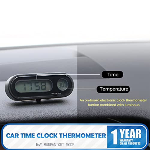 2 in 1 Car Interior LED Digital Clock Thermometer, Digital Temperature Dashboard Clock,LCD Backlight Car Clock ,Support 12h/24h Transformation Mode | The Storepaperoomates Retail Market - Fast Affordable Shopping
