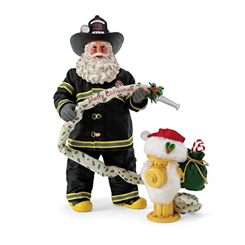 Department 56 Possible Dreams Santa Sports and Leisure Fireman Holiday Hookup Figurine Set, 11 Inch, Multicolor