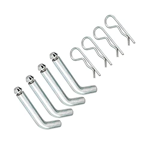 (4pk)HCLLPS for Trailer Hitch Pin & Clip, 1/2 Inch Pin Diameter, Fits 1-1/4-Inch Receiver