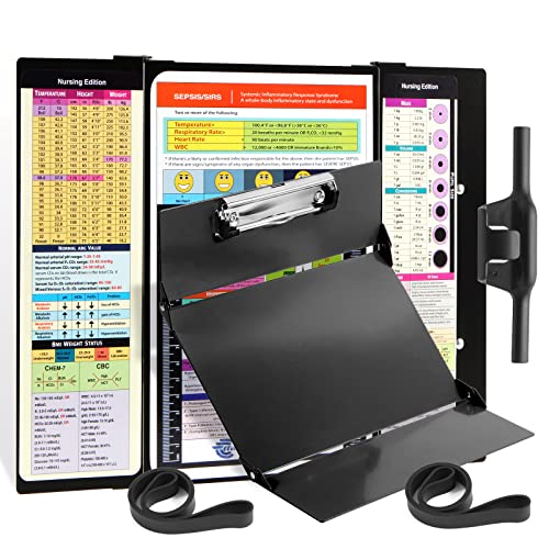Nursing Clipboard with Medical Edition Cheat Sheets 3 Layers Nurse Clip Boards Notepad for Students, Nurses and Doctors