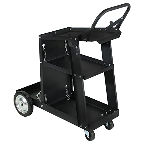 Welding Cart, Welding Carts for MIG/TIG Welder and Plasma Cutter, Black