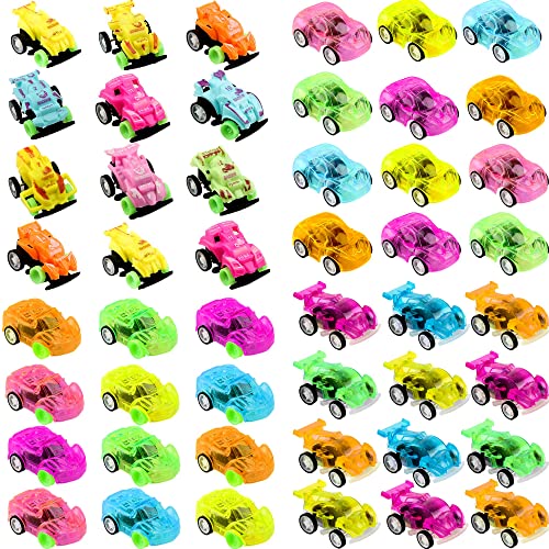 Cagemoga 48 Pieces Pull Back Vehicles Friction Powered Pull Back Car Toys Mini Pull Back Car Colorful Pull Back Racing Vehicles for Birthday Party Favors Presents Goodie Bag Fillers Contest Rewards