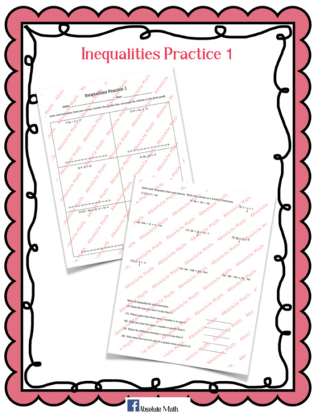 Inequalities Practice 1