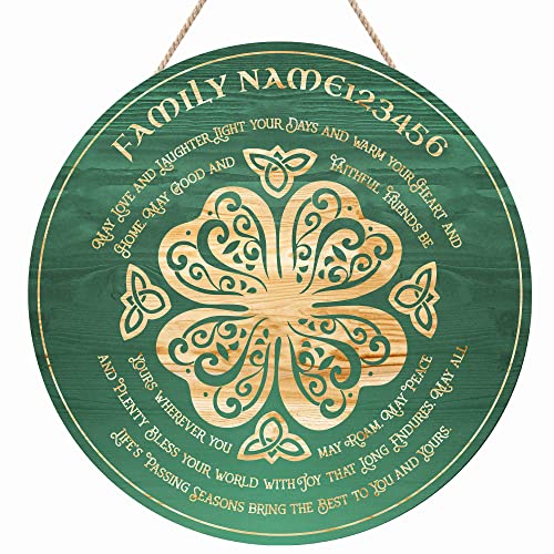 Artsy Woodsy Personalized Irish Sign, Irish Gifts, Celtic Sign, St. Patrick’s Day Decor, Irish Home Decor, Shamrock Claddagh Sign, Tree of Life Decor, Irish Blessings, Céad Míle Fáilte Welcome Sign (01)