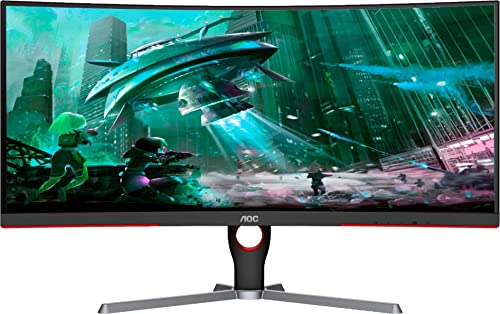 2021 AOC 30 inch LED Gaming Monitor – 75Hz, Full HD 2560 x 1080 Curved Monitor with Built-in Speaker, AMD FreeSync and HDMI Ports, Black (Renewed)