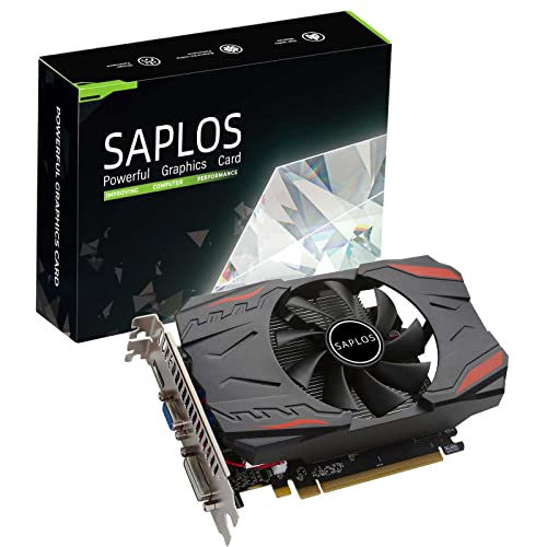 SAPLOS Radeon HD 7670 Computer Graphics Card, 2GB, GDDR3, 128 Bit, VGA HDMI DVI-D, Entry Level GPU, Video Card for PC, PCI Express x 16, 60W Low Power, Single Fan Air Cooling, DirectX 11
