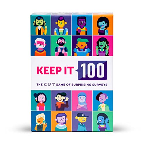 Keep It 100: The Card Game by Cut – Surprising Surveys – Social Intelligence Guessing Game – Perfect Adult Card Game for Parties and Game Night
