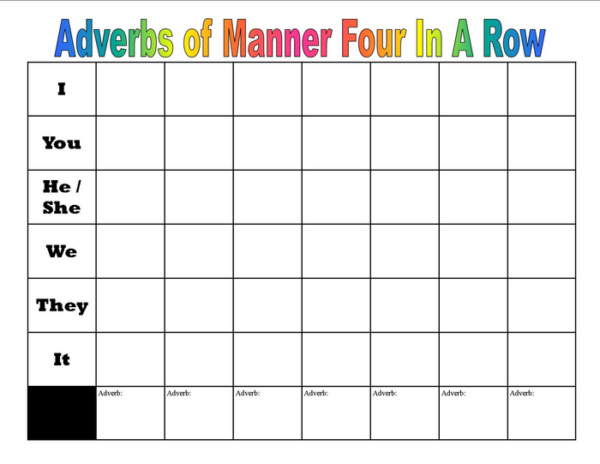Adverbs of Manner Four In A Row