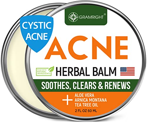 Acne Spot Treatment Balm – Made in USA – Effective Acne Scar Treatment for Face and Body Acne – Cystic Acne Treatment with Tea Tree Oil – Natural and Gentle – Acne Treatment for Teens and Adults, 2 oz