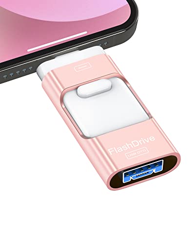Sunany USB Flash Drive 256GB, Photo Stick Memory External Data Storage Thumb Drive Compatible with Phone, Pad, Android, PC and More Devices (Pink)
