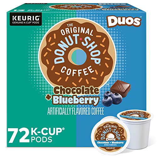 The Original Donut Shop Coffee Duos Chocolate Blueberry Coffee, Keurig Single-Serve K-Cup Pods, 72 Count
