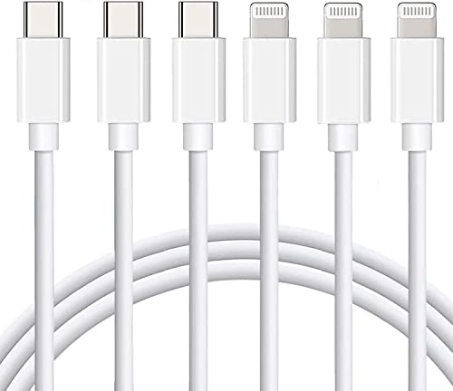 USB C to Lightning Cable [Apple MFi Certified] 3Pack 6FT iPhone Fast Charger Cable Power Delivery Type C Charging Cord Compatible with iPhone 14 13 13 Pro Max 12 12 Pro Max 11 XS XR X 8 iPad,White