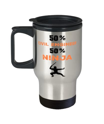 Civil Engineer Ninja Travel Mug,Civil Engineer Ninja, Unique Cool Gifts For Professionals and co-workers