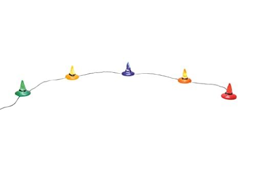 Department 56 Village Halloween Accessories Witch Hats String of Lights Lit Figurine, 24 Inch, Multicolor