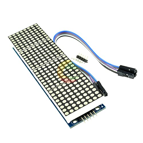 MAX7219 LED Microcontroller 4 in 1 Display with 5P Line Dot Matrix Control Module for Arduino 8 x 8 Dot 5V Common Cathode