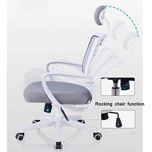 WJCCY Mesh High Back Super Soft Gray Rotating Office Chair with Head Support and Fixed Armrest (Color : A) | The Storepaperoomates Retail Market - Fast Affordable Shopping