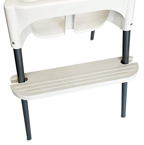 White IKEA High Chair Foot Rest, Compatible with Antilop Chairs | Adjustable, Reversible & Non-Slip Foot Rest for IKEA Chair – Made with Durable Polypropylene – (19.75 x 4.75 x 1” inches)