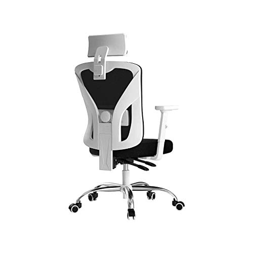 WJCCY Ergonomic Office Chair High Back Mesh Office Chair Computer Chair Desk Chair with 3D Armrest and Adjustable Headrest, Ergonomic Curved Lumbar Support (Color : White)
