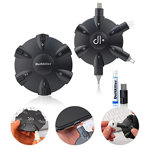 DustKiller Phone Cleaning Kit, Fits iPhone iPad Airpod & USB C Charging Port, Cable and Connector with Type-C Cleaner Tool,All in One Tools Cleaning Dust Inside Out, Restore Unreliable Connections