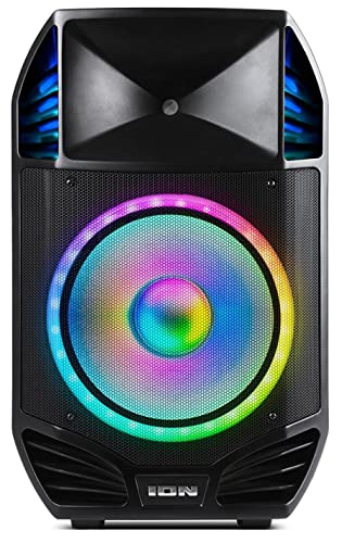Ion Total PA Premier 500-Watt Party Speaker – Robust High-Power and Bright Sound with LED Visual Effects and Microphone (Renewed)