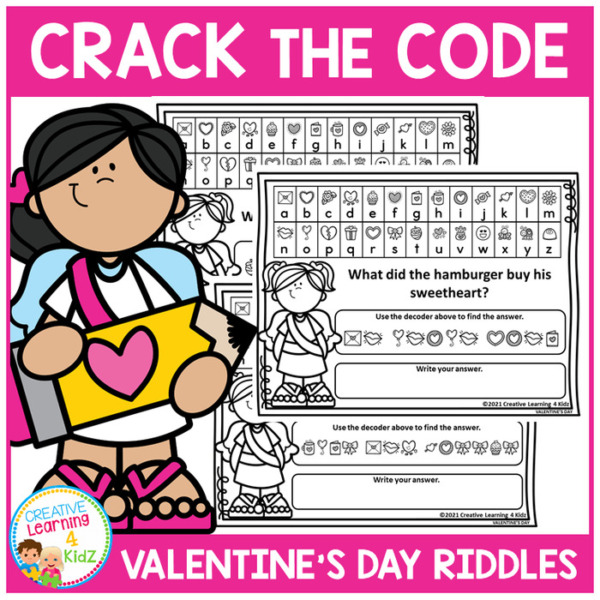 Crack the Code Valentines Day Riddles Secret Code Worksheets