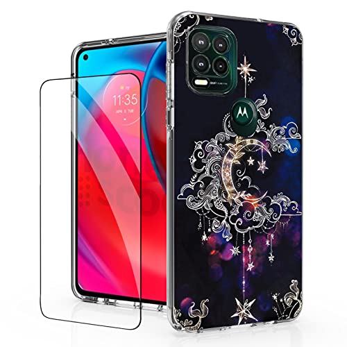 for Motorola G Stylus 5G Case,Tempered Glass Screen Protector, Shockproof Drop Protective 2 in 1 Hybrid Hard PC Soft TPU Case for Moto G Stylus 5G (Wiccan)