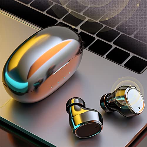Lafuyou LED Breathing Lamp Digital Display Touch-Control Wireless Bluetooth T1 Earphone Bass Sound in-Ear Noise Canceling Stereo Earbud iOS Android Multi-Function Charging Compartment Durable IPX6