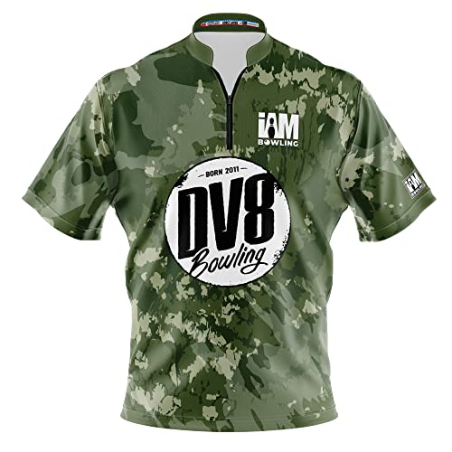 Logo Infusion Dye-Sublimated Bowling Jersey (Sash Collar) – I AM Bowling Fun Design 2053-DV8 – DV8 – Army CAMO (X-Large)