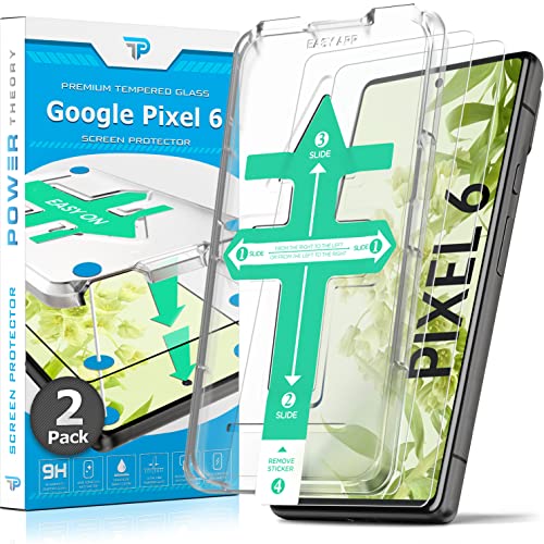 Power Theory Screen Protector for Google Pixel 6 [2 Pack] with Easy Install Kit [Premium Tempered Glass for Pixel6]
