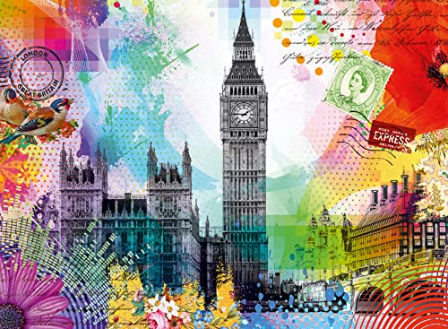 Ravensburger London Postcard 500 Piece Jigsaw Puzzle for Adults – 16986 – Every Piece is Unique, Softclick Technology Means Pieces Fit Together Perfectly