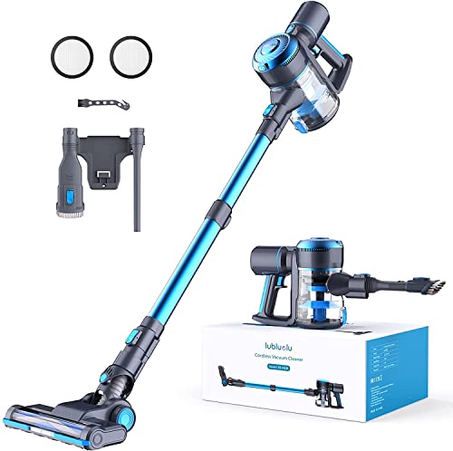Lubluelu Cordless Vacuum Cleaner, 15KPa Powerful Suction Cordless Stick Vacuum, Up to 40 Minutes Runtime Detachable Battery, 6 in 1 Lightweight Stick Vacuum for Hardwood Floor,Carpet, Pet Hair