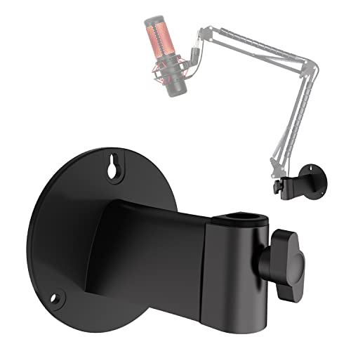 Wall Mount Boom Arm – Wall Mount Microphone Holder for Stand, Vertical Surface Mount and Freely Swiveling Metal Wall Mount Clip Suitable for Saves the Desk Space, Mic Stand Accessories by YOUSHARES